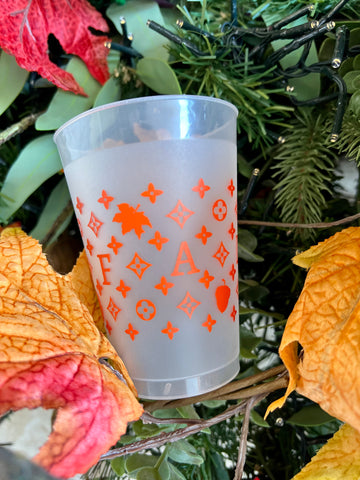 Sleeve of 5 Fall-Frosted Plastic Wine Cups