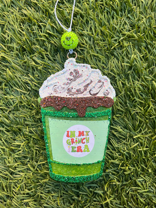 Hot Latte Coffee Cup with whipped cream and drip