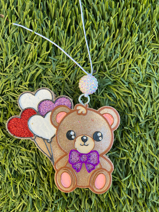 Bear with Balloon Hearts Freshie
