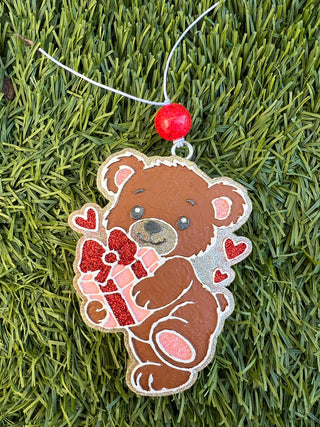 Love Bear Holding Present Freshie