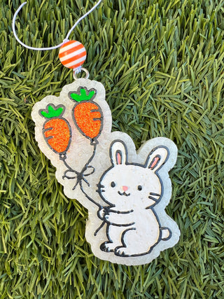 Bunny with Carrot Balloons