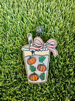Iced drink w/ pumpkins and bow