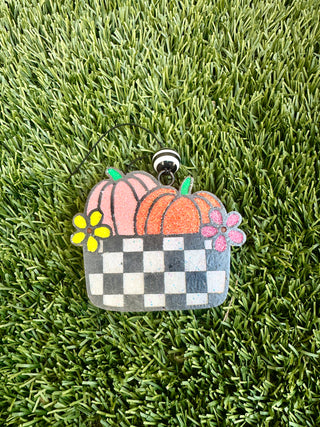Checkered Pumpkin Basket