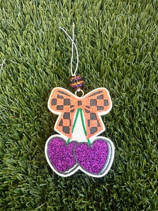 Heart Cherries w/ Checkered Bow