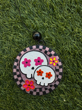 Day of the Dead Skulls w/ Checker Border