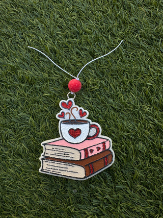 Books w/ Heart Coffee Cup