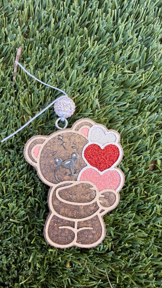 Teddy Bear Holding Hearts Freshie
